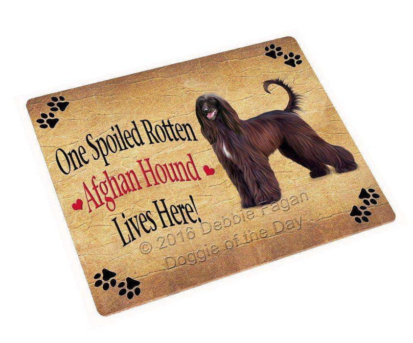 Afghan Hound Spoiled Rotten Dog Tempered Cutting Board