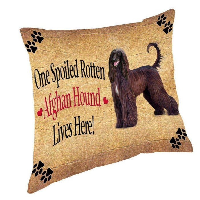 Afghan Hound Spoiled Rotten Dog Throw Pillow