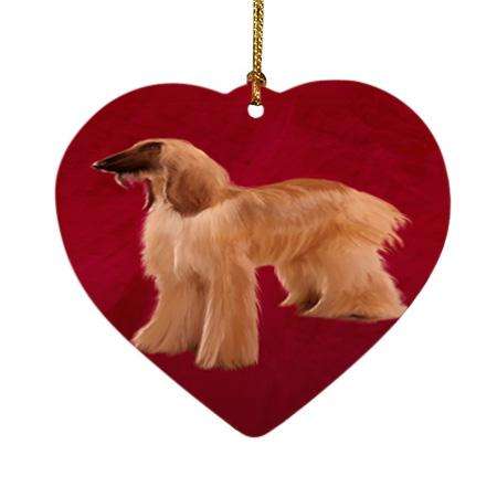 Afghan Hounds Dog Heart Christmas Ornament HPOR54384
