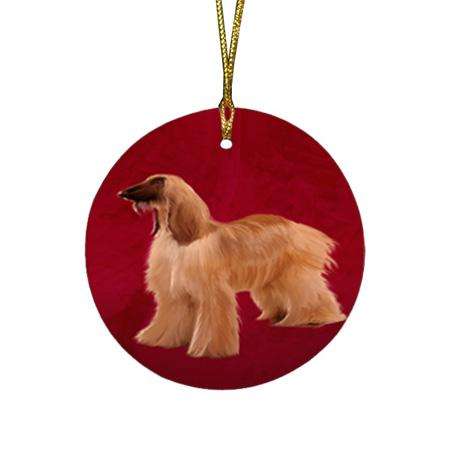 Afghan Hounds Dog Round Flat Christmas Ornament RFPOR54375