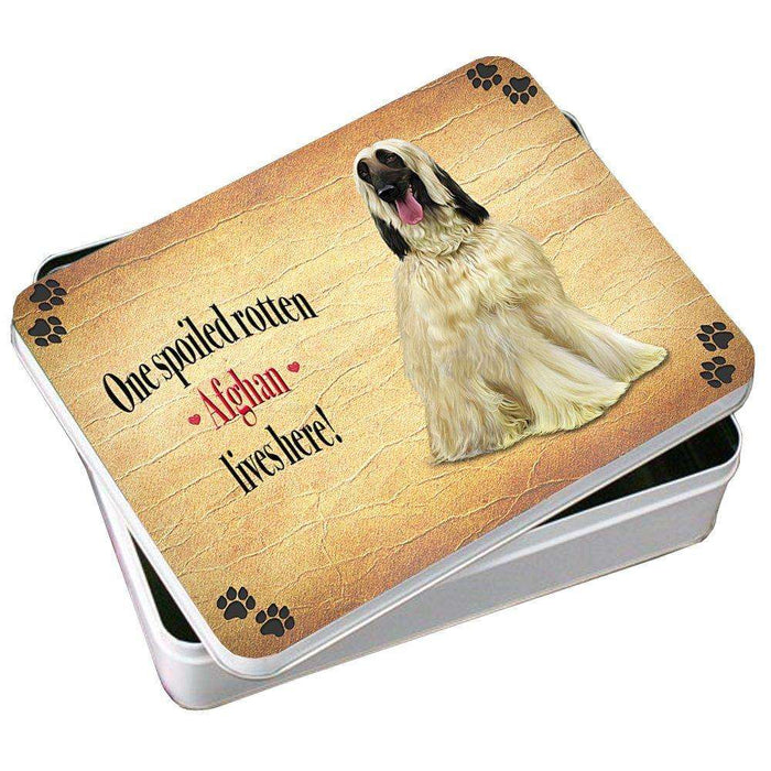 Afghan Spoiled Rotten Dog Photo Storage Tin