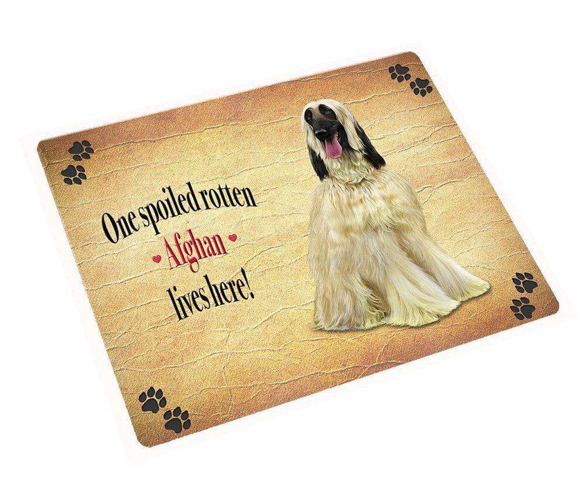 Afghan Spoiled Rotten Dog Tempered Cutting Board