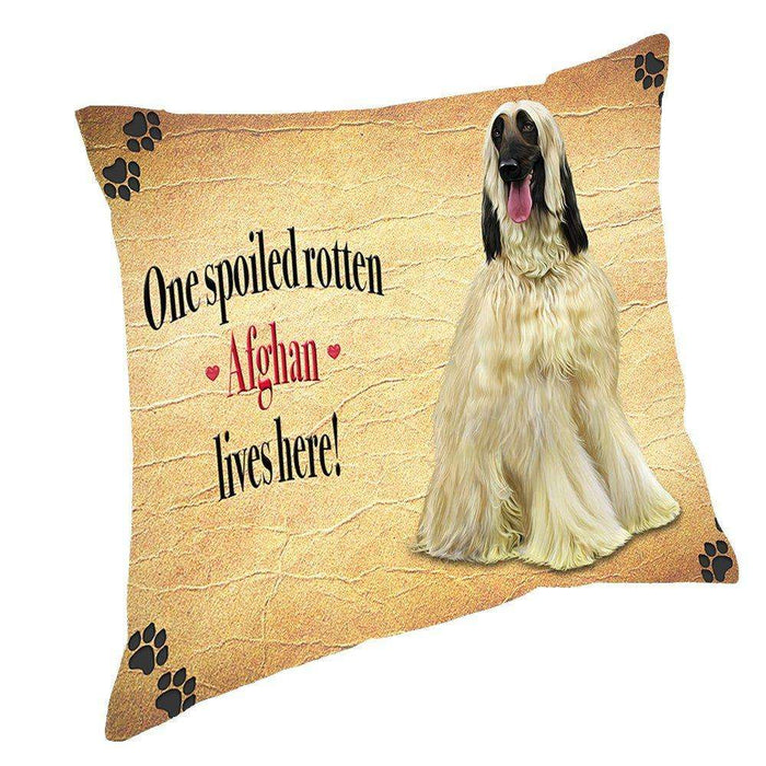 Afghan Spoiled Rotten Dog Throw Pillow