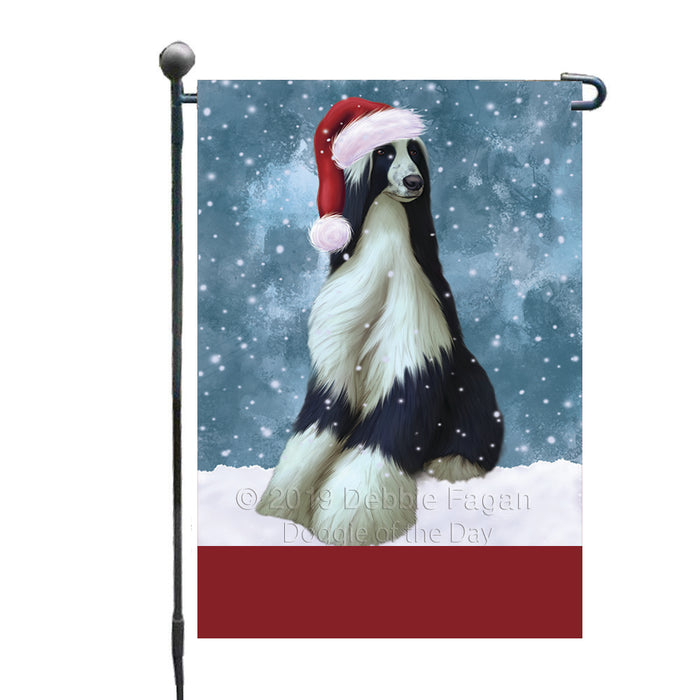 Personalized Let It Snow Happy Holidays Afghan Hound Dog Custom Garden Flags GFLG-DOTD-A62209
