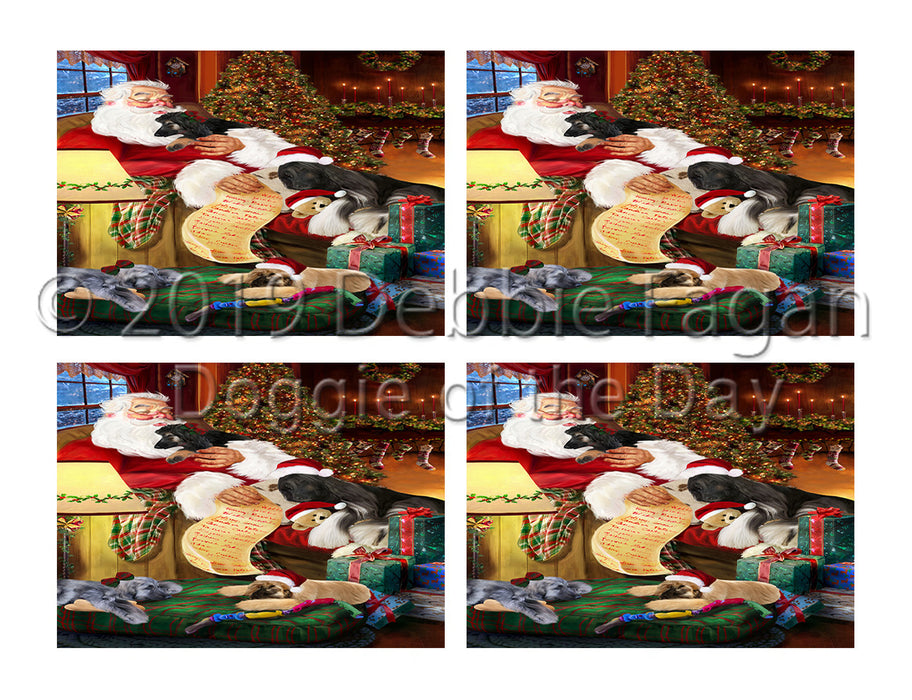 Santa Sleeping with Afghan Hound Dogs Placemat