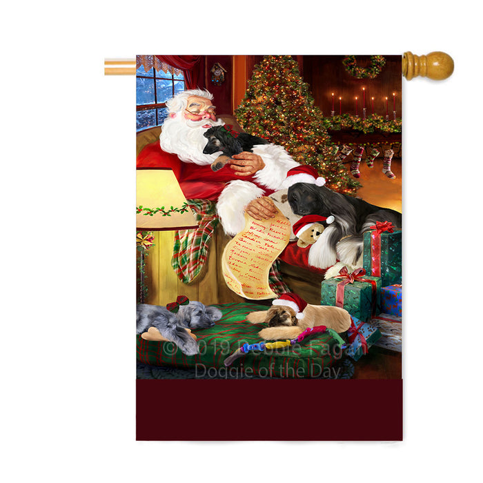 Personalized Afghan Hound Dogs and Puppies Sleeping with Santa Custom House Flag FLG-DOTD-A62638