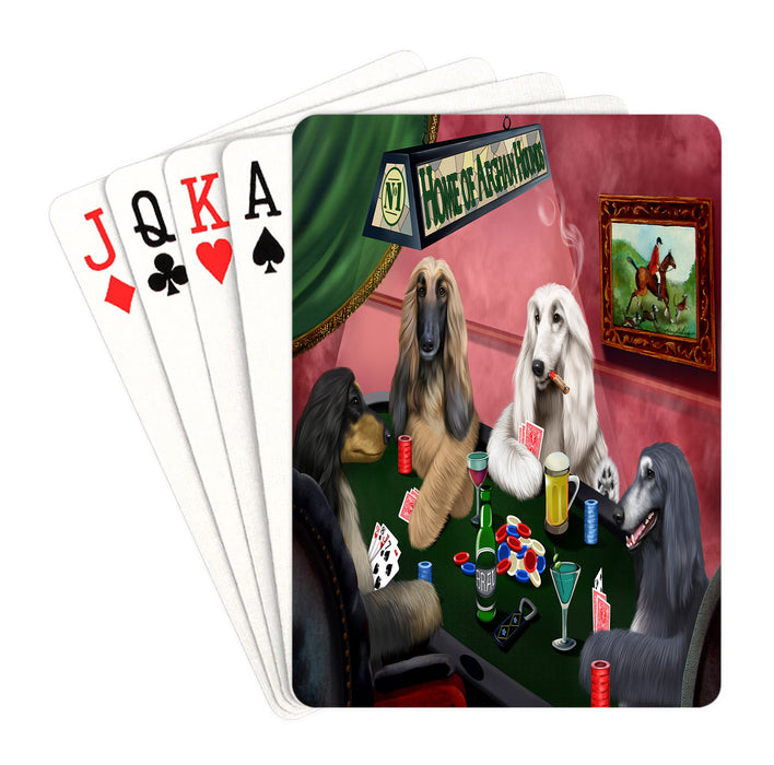 Home of Afghan Hound Dogs Playing Poker Playing Card Decks