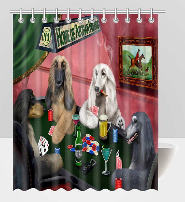 Home of  Afghan Hound Dogs Playing Poker Shower Curtain