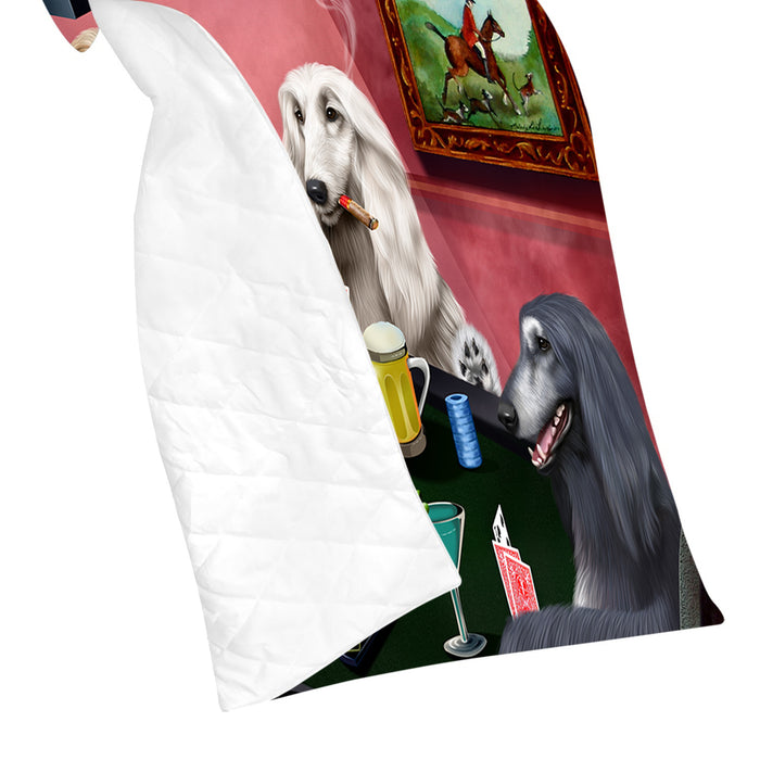 Home of  Afghan Hound Dogs Playing Poker Quilt