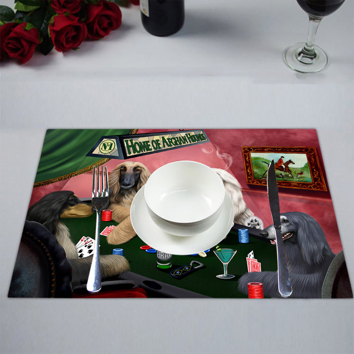 Home of  Afghan Hound Dogs Playing Poker Placemat