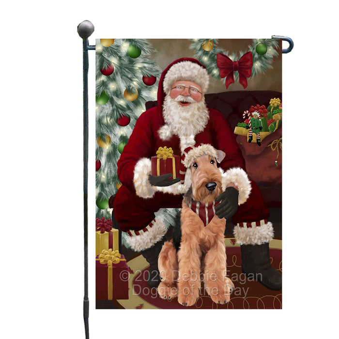 Santa's Christmas Surprise Airedale Dog Garden Flag GFLG66708