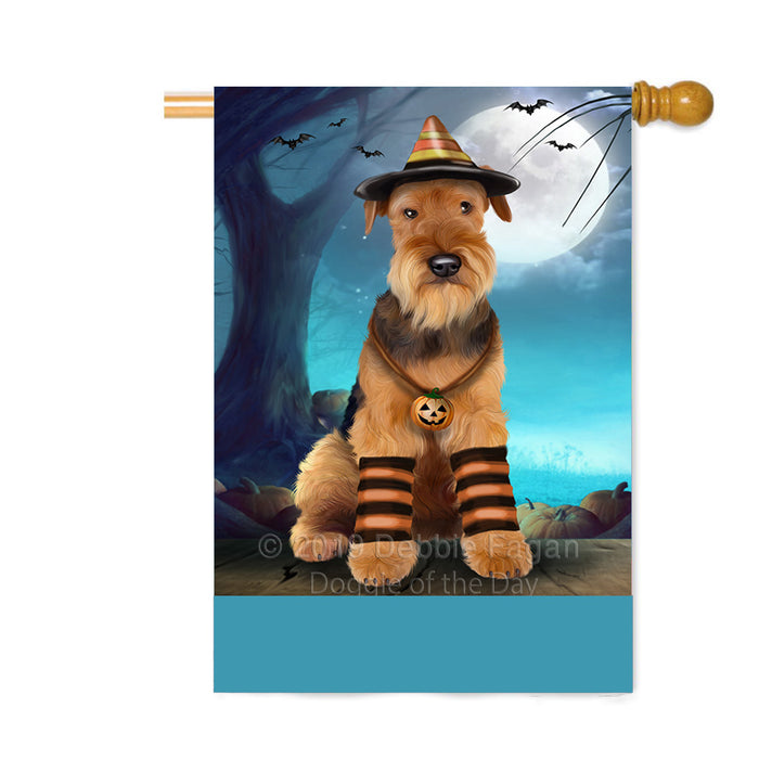 Personalized Happy Halloween Trick or Treat Airedale Terrier Dog Candy Corn Custom House Flag FLG64082