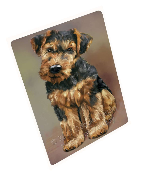 Airedale Dog Art Portrait Print Woven Throw Sherpa Plush Fleece Blanket
