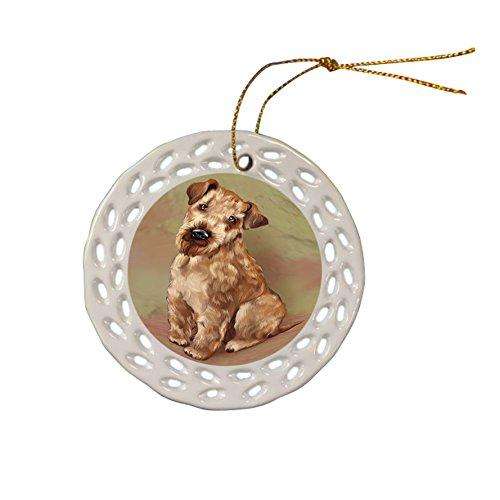 Airedale Dog Christmas Doily Ceramic Ornament