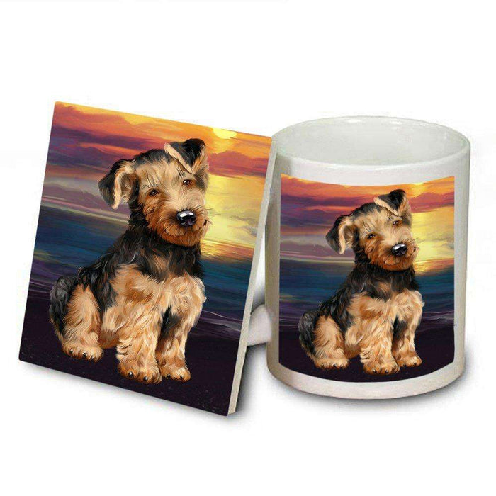 Airedale Dog Mug and Coaster Set