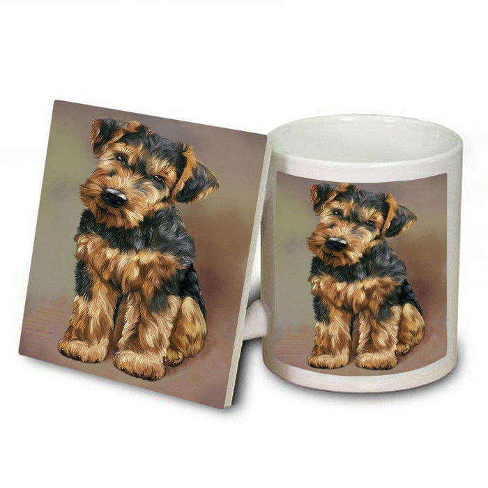 Airedale Dog Mug and Coaster Set
