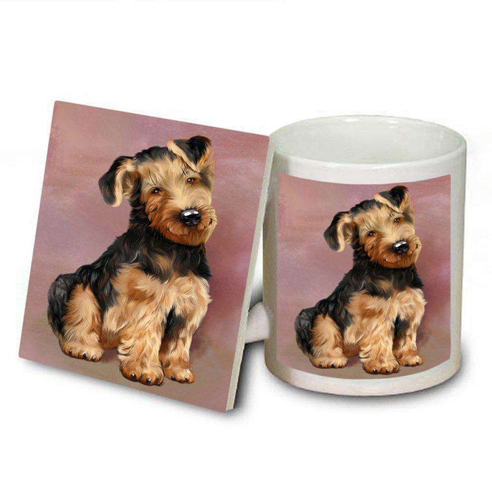 Airedale Dog Mug and Coaster Set