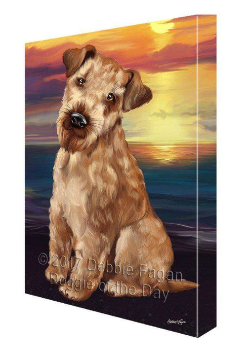 Airedale Dog Painting Printed on Canvas Wall Art Signed