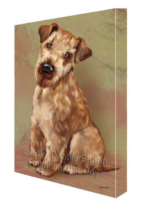 Airedale Dog Painting Printed on Canvas Wall Art Signed