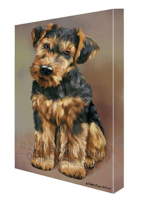 Airedale Dog Painting Printed on Canvas Wall Art