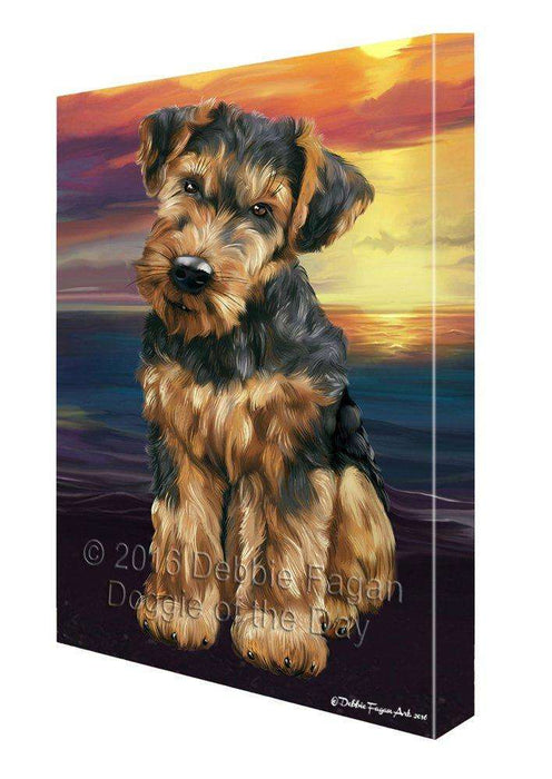 Airedale Dog Painting Printed on Canvas Wall Art