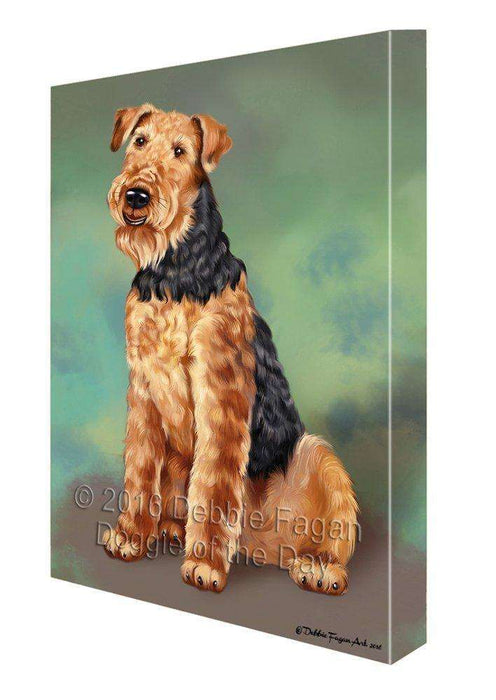 Airedale Dog Painting Printed on Canvas Wall Art