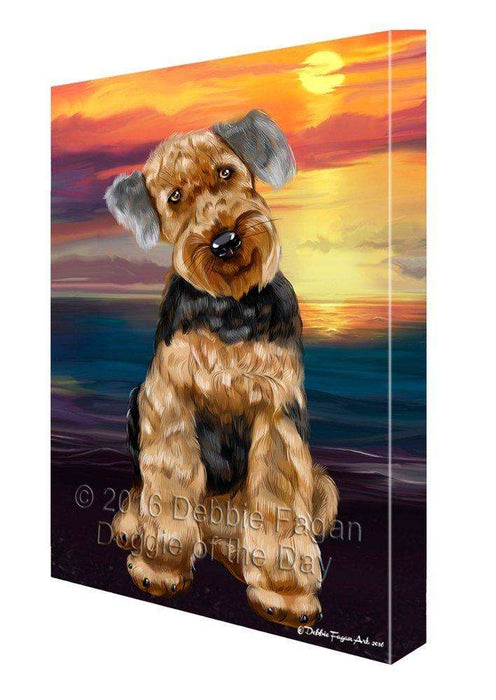 Airedale Dog Painting Printed on Canvas Wall Art