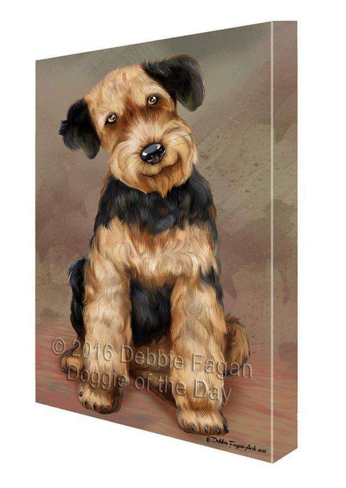 Airedale Dog Painting Printed on Canvas Wall Art