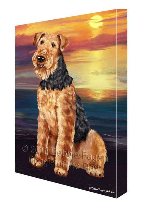 Airedale Dog Painting Printed on Canvas Wall Art