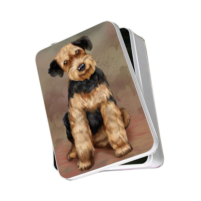 Airedale Dog Photo Storage Tin