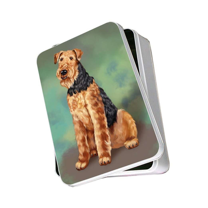 Airedale Dog Photo Storage Tin