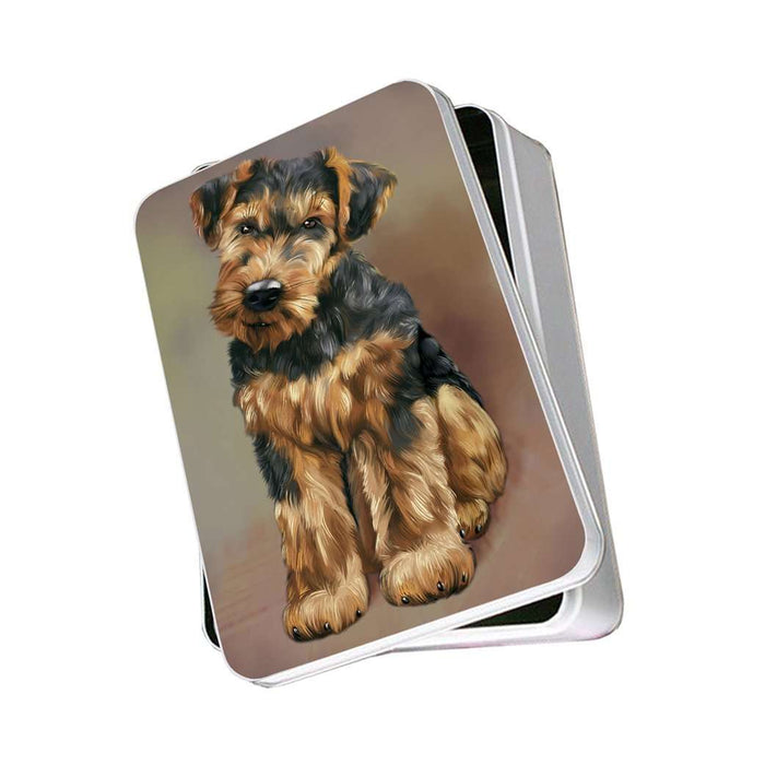 Airedale Dog Photo Storage Tin