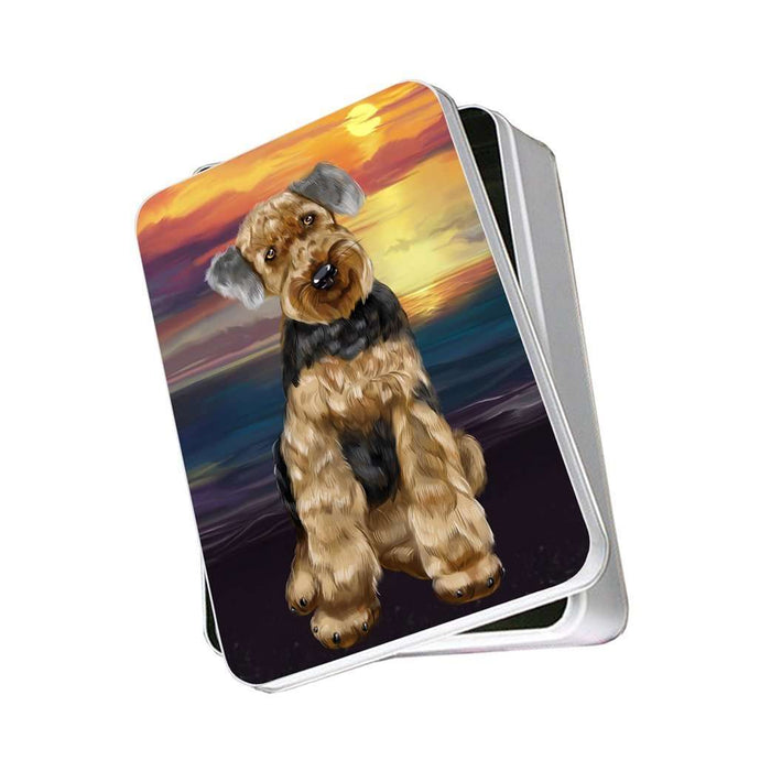 Airedale Dog Photo Storage Tin