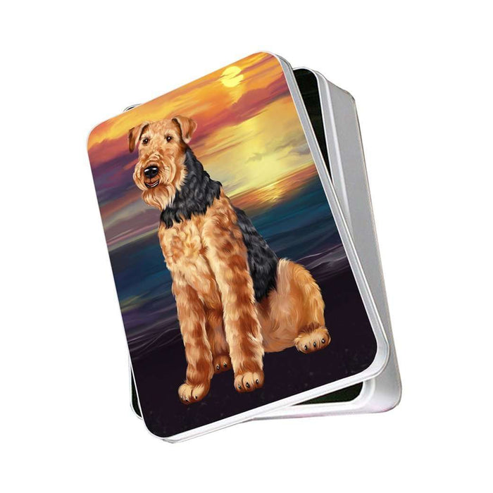 Airedale Dog Photo Storage Tin