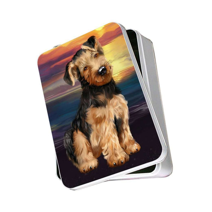 Airedale Dog Photo Storage Tin