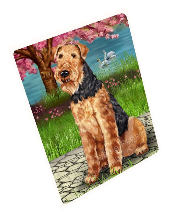 Airedale Dog Tempered Cutting Board