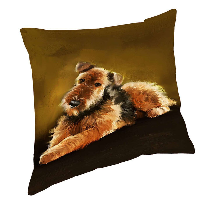 Airedale Dog Throw Pillow