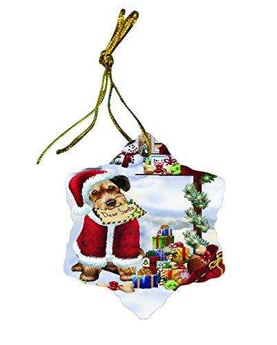 Airedale Terrier Dog Christmas Snowflake Ceramic Ornament
