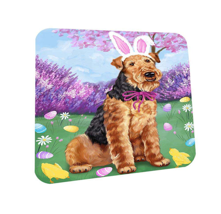 Airedale Terrier Dog Easter Holiday Coasters Set of 4 CST48984