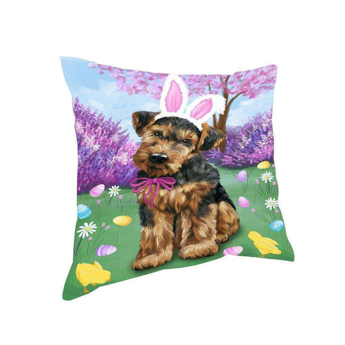 Airedale Terrier Dog Easter Holiday Pillow PIL51960