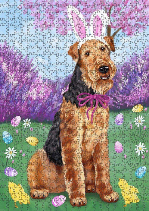 Airedale Terrier Dog Easter Holiday Puzzle with Photo Tin PUZL50118