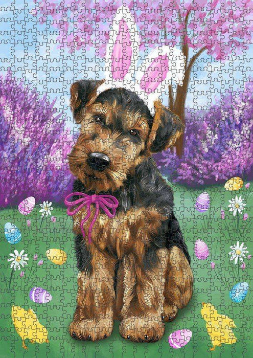 Airedale Terrier Dog Easter Holiday Puzzle with Photo Tin PUZL50121