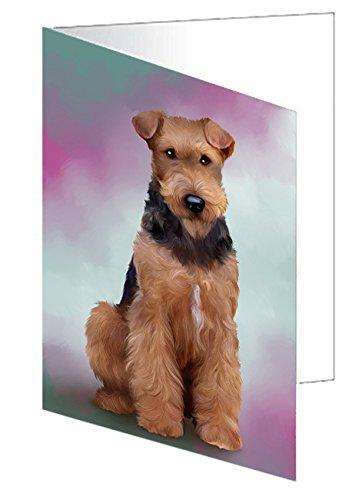 Airedale Terrier Dog Handmade Artwork Assorted Pets Greeting Cards and Note Cards with Envelopes for All Occasions and Holiday Seasons GCD48809