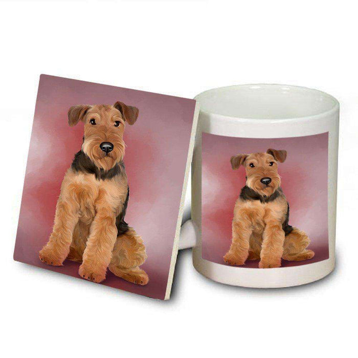 Airedale Terrier Dog Mug and Coaster Set MUC48266