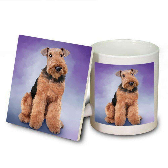 Airedale Terrier Dog Mug and Coaster Set MUC48267