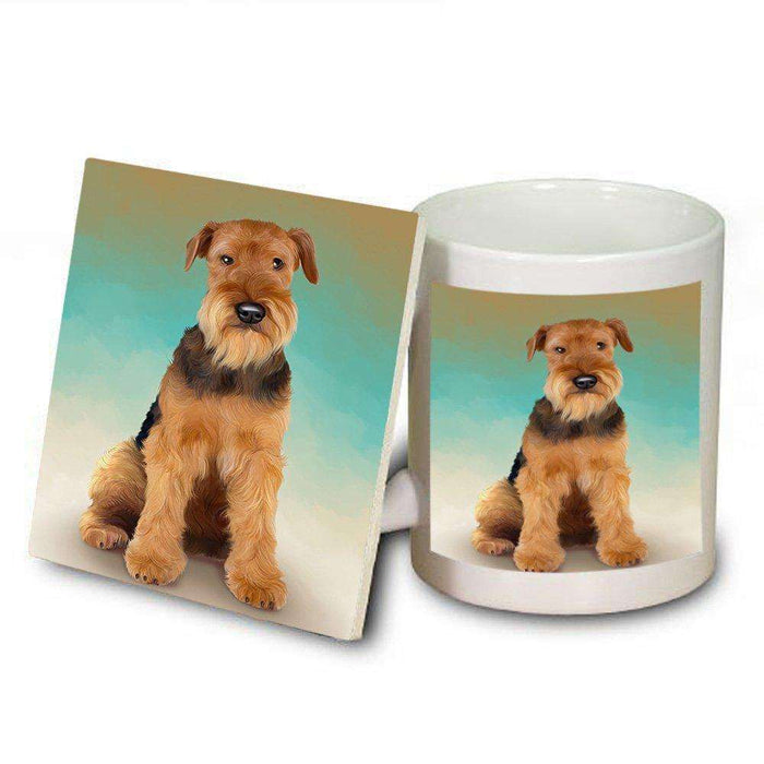 Airedale Terrier Dog Mug and Coaster Set MUC48268
