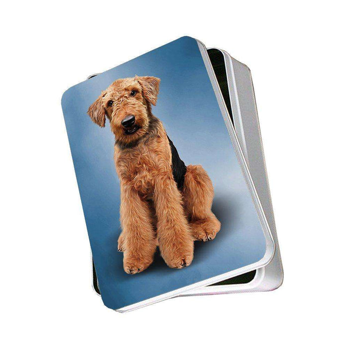 Airedale Terrier Dog Photo Storage Tin