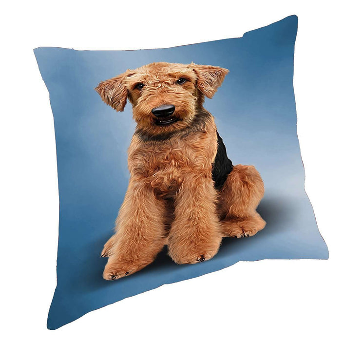 Airedale Terrier Dog Throw Pillow