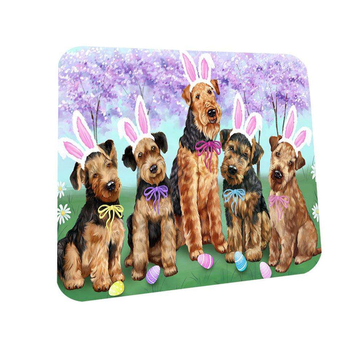 Airedale Terriers Dog Easter Holiday Coasters Set of 4 CST49082