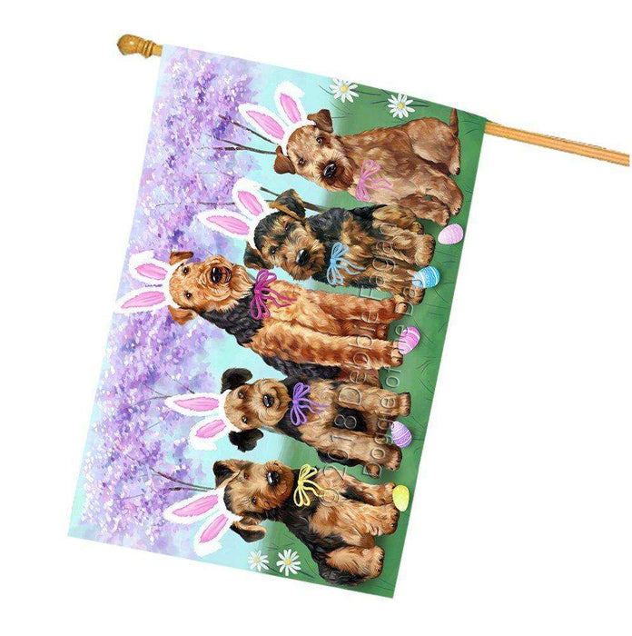 Airedale Terriers Dog Easter Holiday House Flag FLG49088